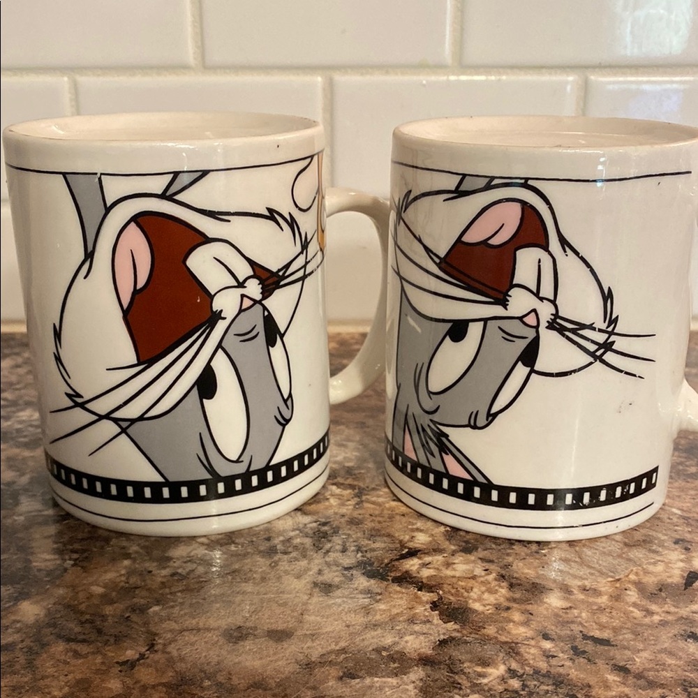 Gibson Looney Tunes Ceramic Coffee Mugs with Bugs Bunny Design